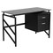 Flash Furniture 46" Black Contemporary Glass Computer Desk with Two Drawer Pedestal